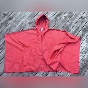 JONES NEW YORK SPORT Raincoat CAPE PONCHO Hooded Pockets Arm Slots PETITE SMALL